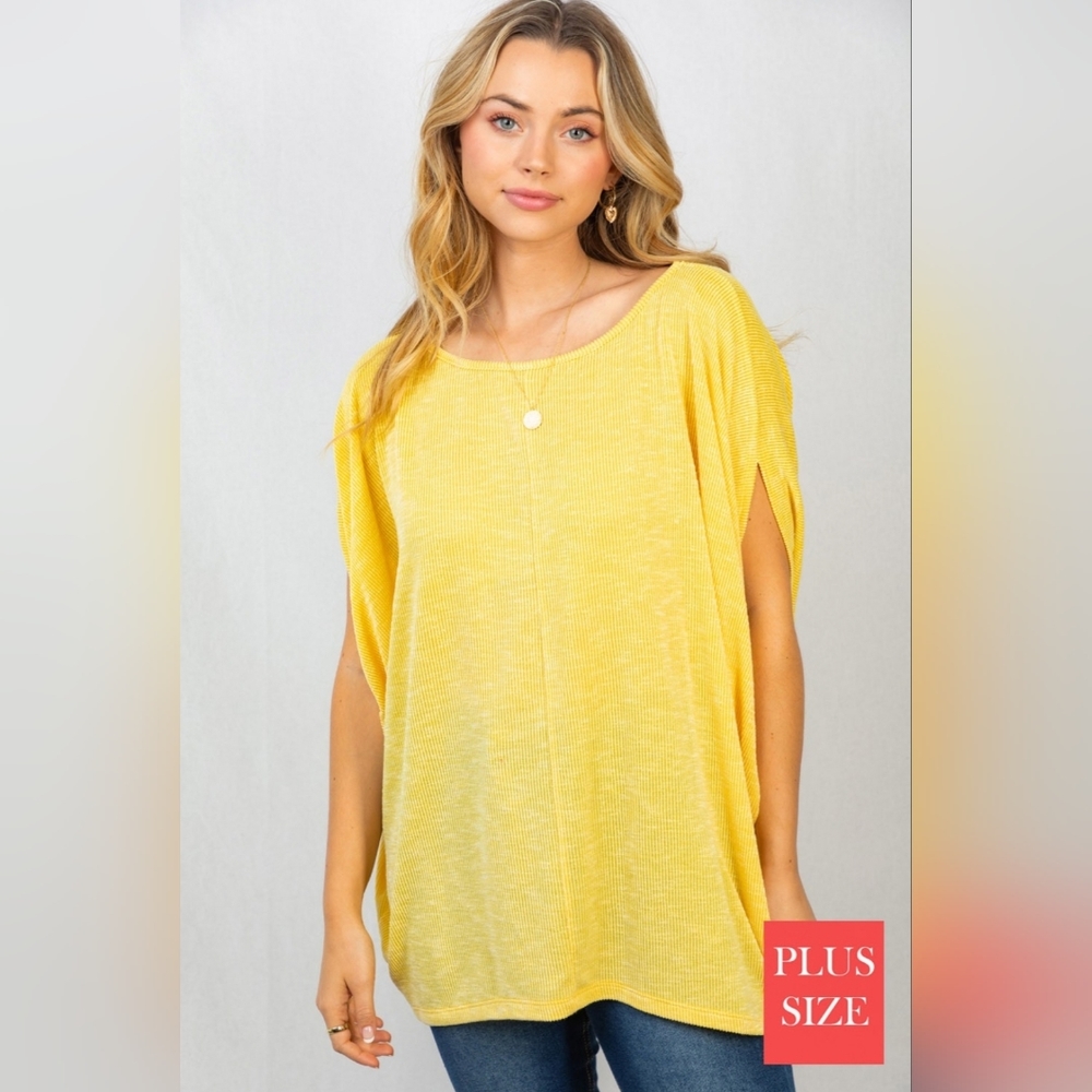 White Birch Yellow Knit Top